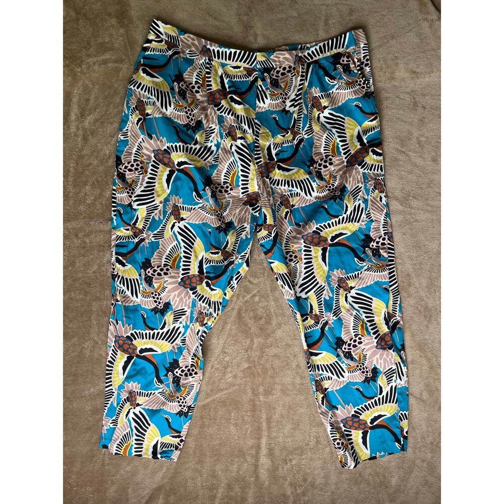 NWT Terea‎ By Andrea Pitter Enamel Blue Crane Print Women's Size 3X